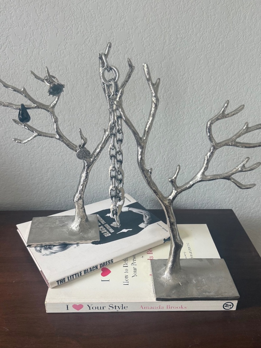 (2) West Elm Silver Metal Trees for Jewelry